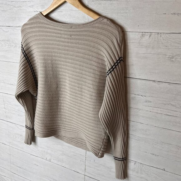 Industry Republic Clothing Sweater Womens Size S/P Taupe Black Ottoman Rib Knit - Picture 12 of 16